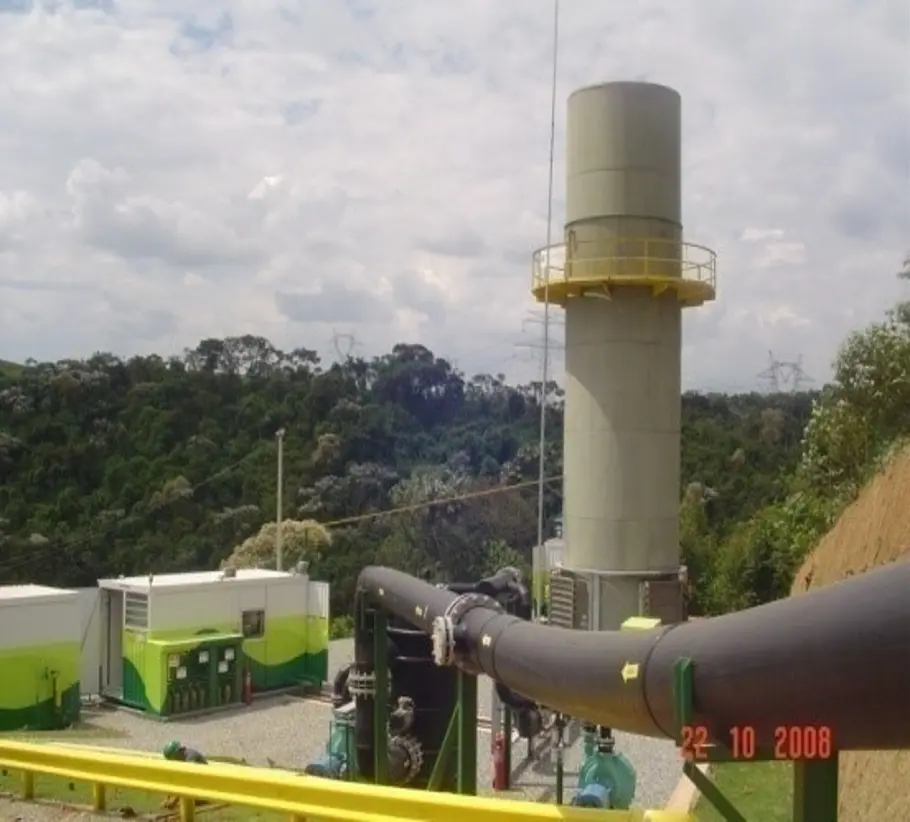 Sistema de captação e queima de biogás em aterro sanitário